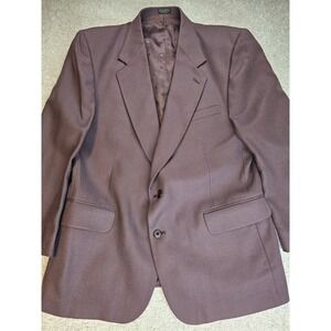 Robert Stock Mens Burgundy/Wine Blazer Sport Coat 46R Two Button Notch Lapel